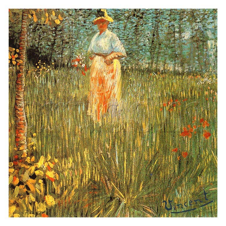 Femme Dans Un Jardin - Van Gogh Painting On Canvas